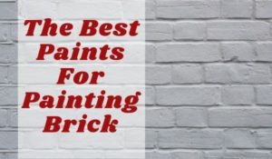 title image: white painted brick background with title: The best paints for painting brick