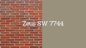 zeus 7744 paint swatch next to brick with swatch title