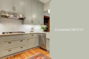 photo of kitchen cabinets painted contented sw 6191