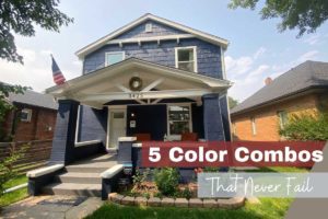 Title page with a photo of a denver home painted by kind home solutions with the title: 5 color combos that never fail
