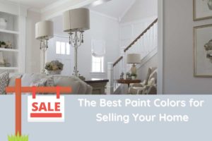 title page featuring a photo of a gray interior and title reading: the best paint color for selling your home