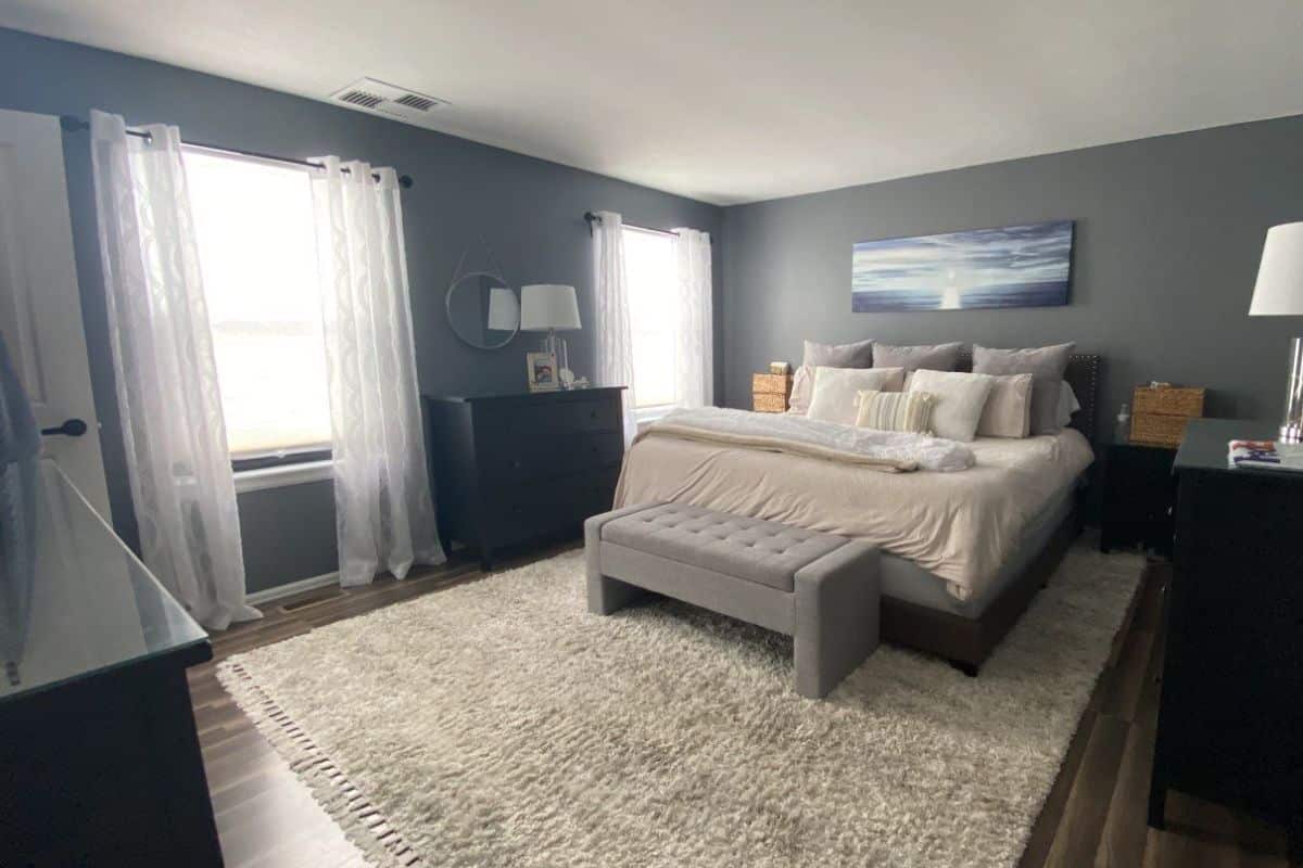 photo of a gray bedroom